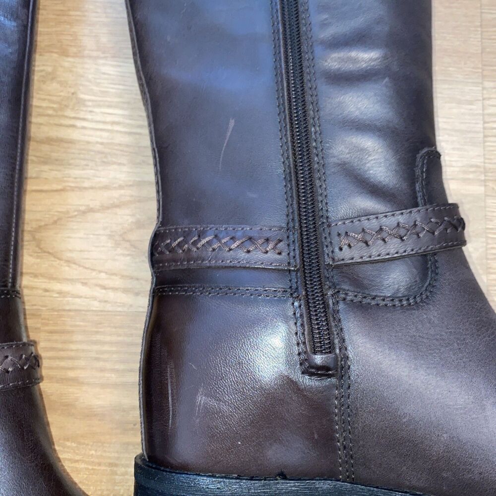NEW Lucky Brand Maltet Leather Knee-High Riding Boots Size 7M Summer Haze Torte - Picture 9 of 13